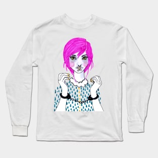 Pink Hair Girl Long Sleeve T-Shirt